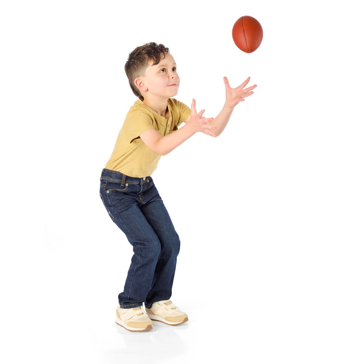 Playing Catch / Tall Thin PreSchool Boy wearing dark wash slim-fit jeans / Pants for Peanuts