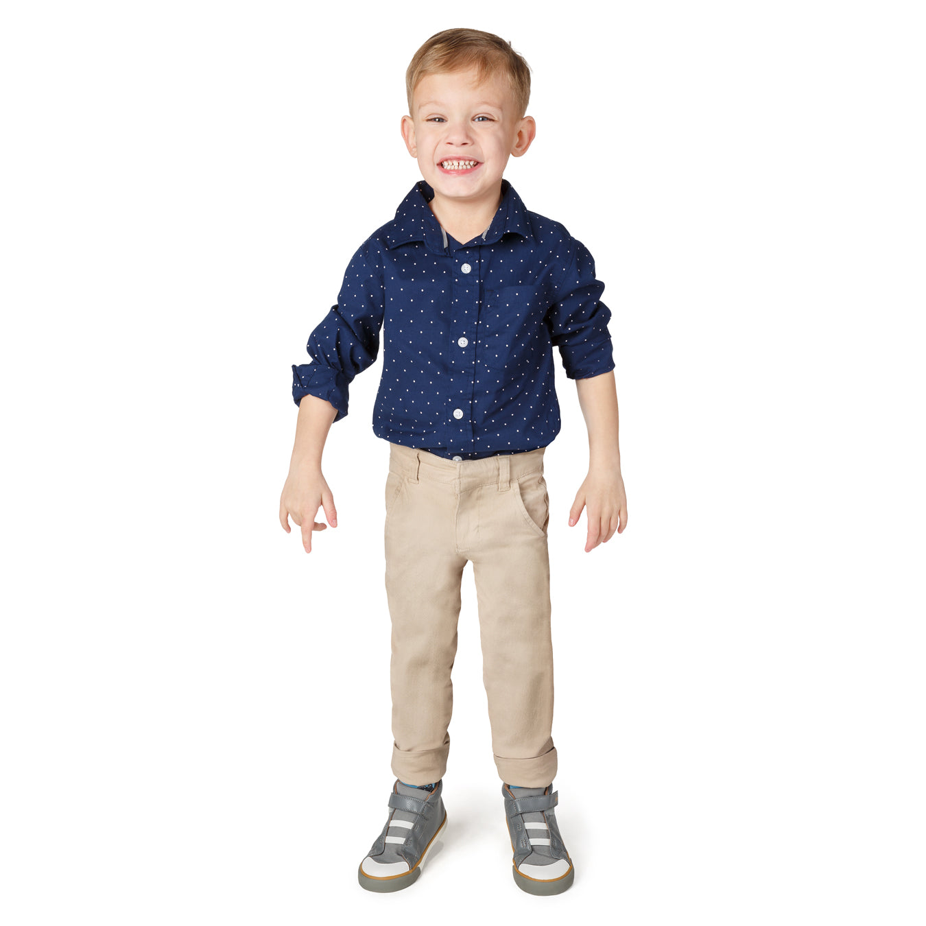 Slim-fit School Uniform Pants: Adjustable Waist Twill   Boys