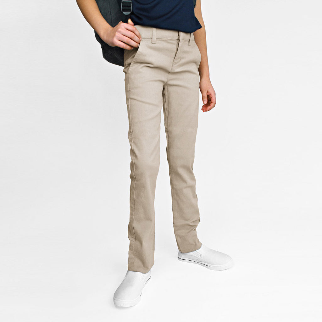 Boys Uniform Twill Woven Stretch Pull On Straight Chino Pants | The  Children's Place - FLAX